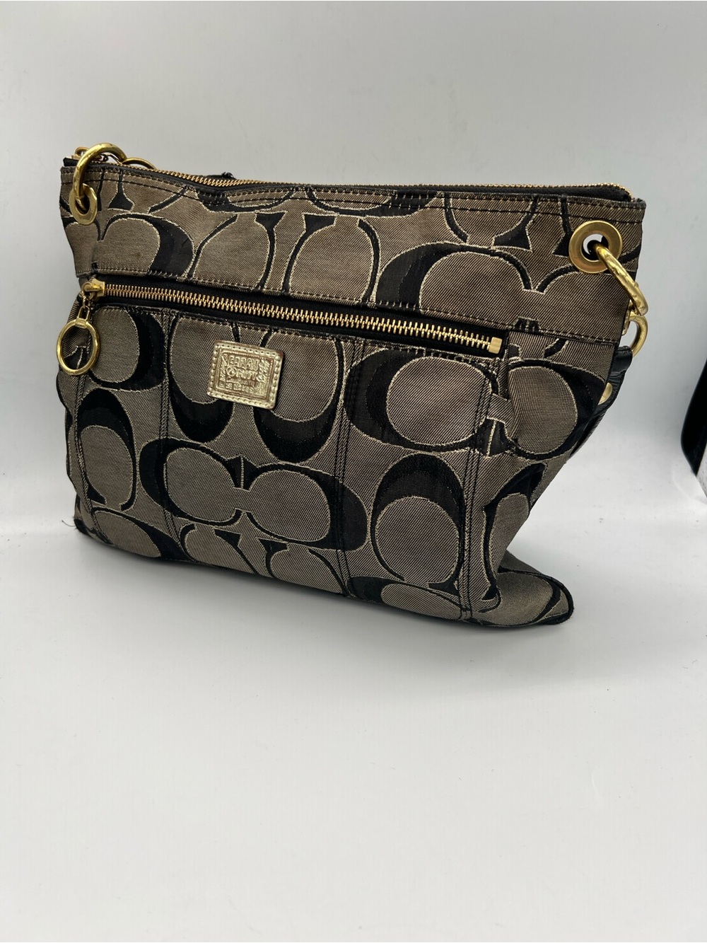 Vintage coach Signature Canvas Crossbody Bag in Brown